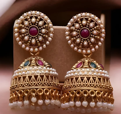 Traditional Oxidized Rajwadi Jhumka Earrings for Women and Girls