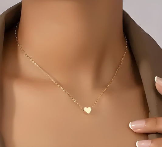 Fancy Gold Heart-Shaped Pendant Necklace Set for Girls & Women | Micro Gold Plated (Pack of 1)