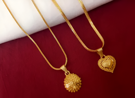 High-Quality Gold-Plated Chain and Pendant Combo for Women and Girls