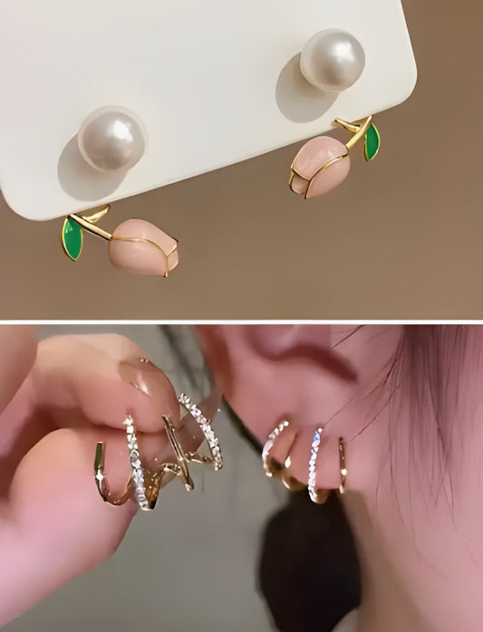 Stylish Combo of 2 Korean Earrings for Women & Girls