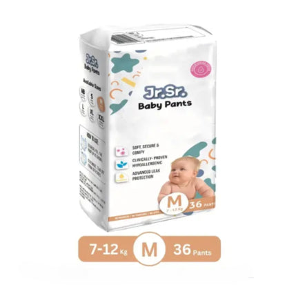 Jr.Sr. Baby Diaper | Medium | 7-12 Kg | 36 Counts | Pack of 1