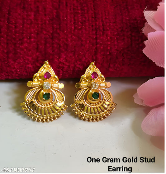 Elegant Gold-Plated Stud Earrings for Women