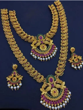 Traditional South Indian Jewelry Set for Women | Necklace and Earring Combo