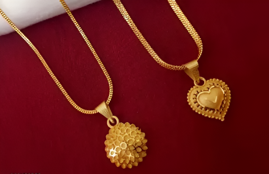 High-Quality Gold-Plated Chain and Pendant Combo for Women and Girls