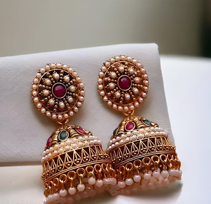 Traditional Oxidized Rajwadi Jhumka Earrings for Women and Girls