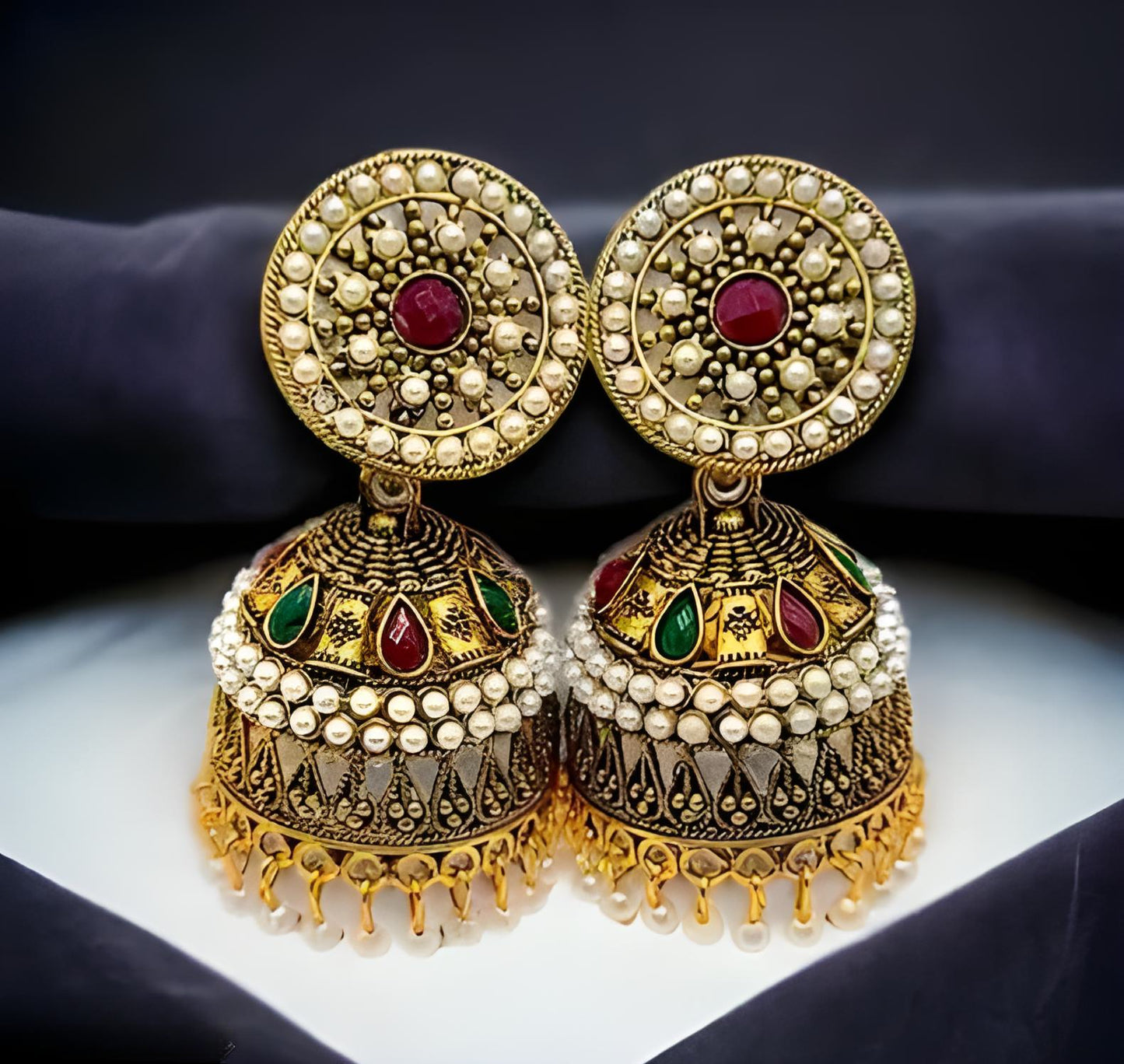 Traditional Oxidized Rajwadi Jhumka Earrings for Women and Girls